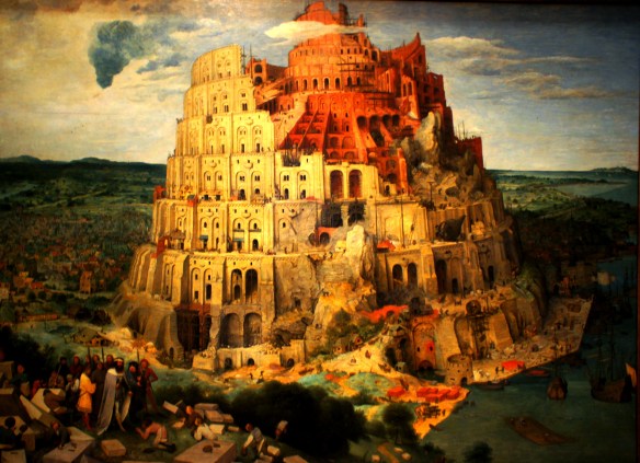 (Photo: Raul Rognean, 2010 Wien – “Turmbau zu Babel” – Pieter Bruegel dem Älteren, Öl auf Eichenholz, 114 cm × 155 cm – Kunsthistorisches Museum Wien)